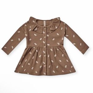 Quincy Mae Brown Floral Kids Dress